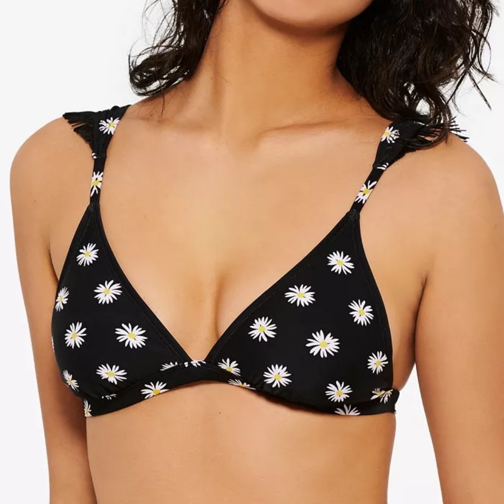 Hula Honey Daisy Dot Ruffled Bikini Top